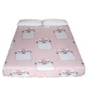 Pattern Pink Cute Sweet Fur Cats Fitted Sheet (California King Size) View1