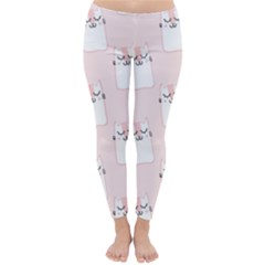 Pattern Pink Cute Sweet Fur Cats Classic Winter Leggings