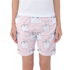 Pattern Pink Cute Sweet Fur Cats Women s Basketball Shorts