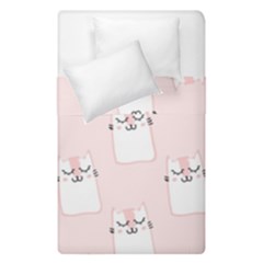 Pattern Pink Cute Sweet Fur Cats Duvet Cover Double Side (Single Size)