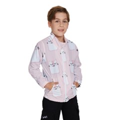 Pattern Pink Cute Sweet Fur Cats Kids  Windbreaker