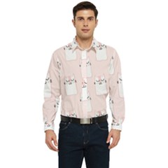 Pattern Pink Cute Sweet Fur Cats Men s Long Sleeve  Shirt by Salman4z