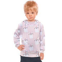 Pattern Pink Cute Sweet Fur Cats Kids  Hooded Pullover