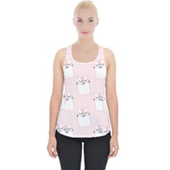 Pattern Pink Cute Sweet Fur Cats Piece Up Tank Top