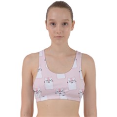 Pattern Pink Cute Sweet Fur Cats Back Weave Sports Bra