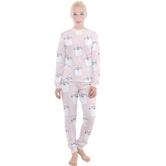 Pattern Pink Cute Sweet Fur Cats Women s Lounge Set