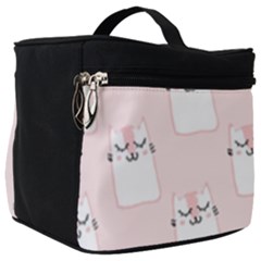 Pattern Pink Cute Sweet Fur Cats Make Up Travel Bag (Big)