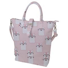 Pattern Pink Cute Sweet Fur Cats Buckle Top Tote Bag