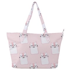 Pattern Pink Cute Sweet Fur Cats Full Print Shoulder Bag