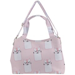 Pattern Pink Cute Sweet Fur Cats Double Compartment Shoulder Bag