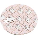 Pattern Pink Cute Sweet Fur Cats Wooden Puzzle Round View3