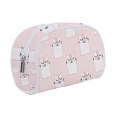 Pattern Pink Cute Sweet Fur Cats Make Up Case (Small)