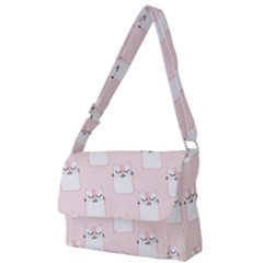 Pattern Pink Cute Sweet Fur Cats Full Print Messenger Bag (L)