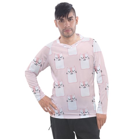 Pattern Pink Cute Sweet Fur Cats Men s Pique Long Sleeve Tee by Salman4z