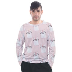 Pattern Pink Cute Sweet Fur Cats Men s Long Sleeve Raglan Tee