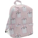 Pattern Pink Cute Sweet Fur Cats Zip Up Backpack View2