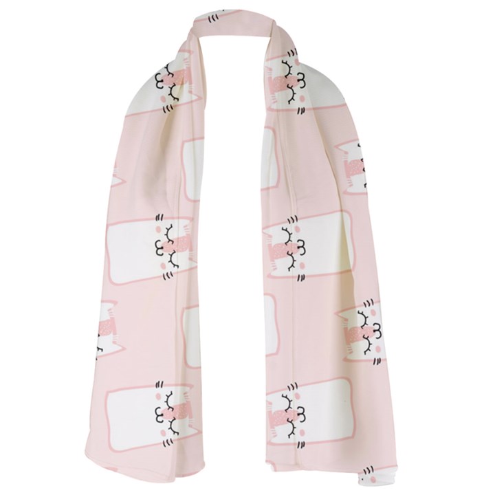 Pattern Pink Cute Sweet Fur Cats Lightweight Scarf 