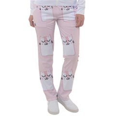 Pattern Pink Cute Sweet Fur Cats Women s Casual Pants