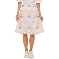 Pattern Pink Cute Sweet Fur Cats Classic Short Skirt