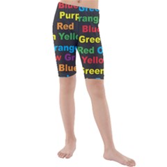 Red Yellow Blue Green Purple Kids  Mid Length Swim Shorts by Salman4z