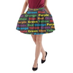 Red Yellow Blue Green Purple A-line Pocket Skirt by Salman4z