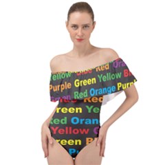 Red Yellow Blue Green Purple Off Shoulder Velour Bodysuit  by Salman4z