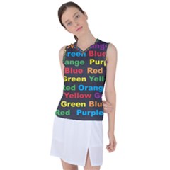 Red Yellow Blue Green Purple Women s Sleeveless Sports Top by Salman4z