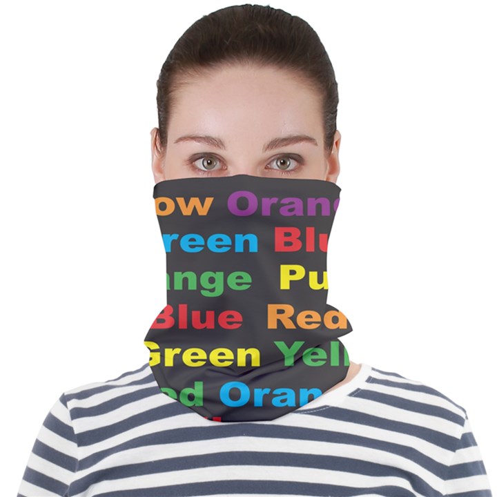 Red Yellow Blue Green Purple Face Seamless Bandana (Adult)