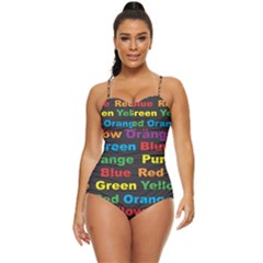 Red Yellow Blue Green Purple Retro Full Coverage Swimsuit by Salman4z