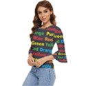 Red Yellow Blue Green Purple Bell Sleeve Top View2