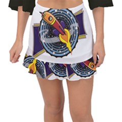 Rocket Space Clipart Illustrator Fishtail Mini Chiffon Skirt by Salman4z