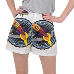 Rocket Space Clipart Illustrator Women s Ripstop Shorts by Salman4z