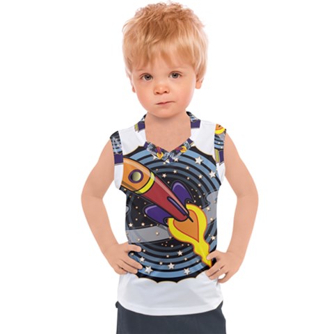 Rocket Space Clipart Illustrator Kids  Sport Tank Top by Salman4z