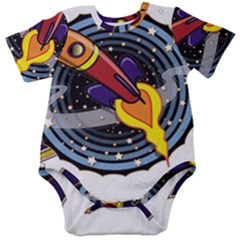 Rocket Space Clipart Illustrator Baby Short Sleeve Bodysuit by Salman4z