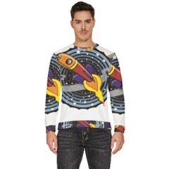 Rocket Space Clipart Illustrator Men s Fleece Sweatshirt by Salman4z