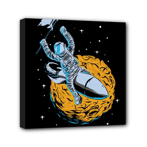 Astronaut Planet Space Science Mini Canvas 6  X 6  (stretched) by Salman4z