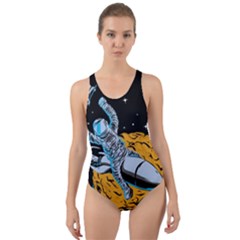 Astronaut Planet Space Science Cut-out Back One Piece Swimsuit by Salman4z