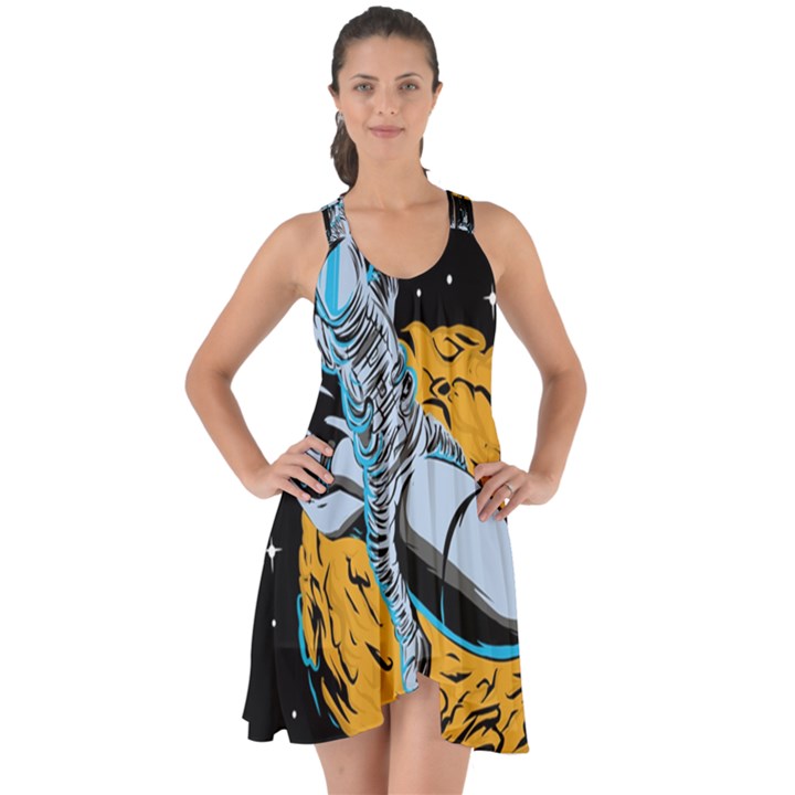 Astronaut Planet Space Science Show Some Back Chiffon Dress