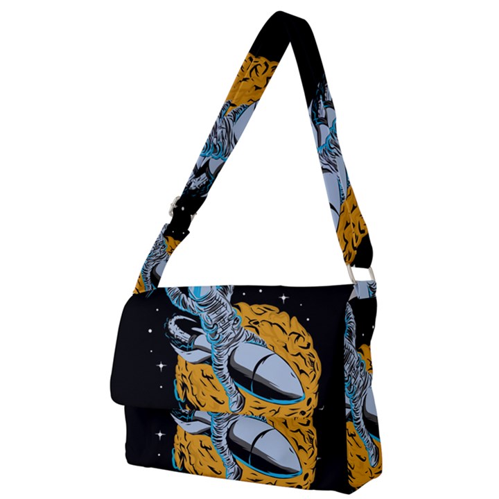 Astronaut Planet Space Science Full Print Messenger Bag (L)