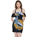 Astronaut Planet Space Science Shoulder Frill Bodycon Summer Dress View3