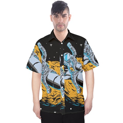 Astronaut Planet Space Science Men s Hawaii Shirt by Salman4z