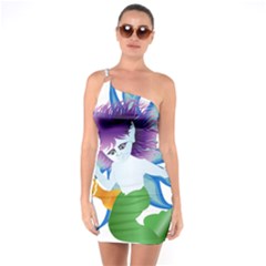 Mermaid Fantasy Undersea Merman One Shoulder Ring Trim Bodycon Dress by Salman4z