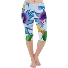 Mermaid Fantasy Undersea Merman Lightweight Velour Cropped Yoga Leggings by Salman4z