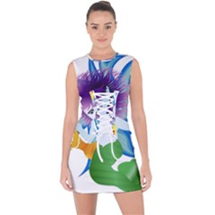 Mermaid Fantasy Undersea Merman Lace Up Front Bodycon Dress by Salman4z