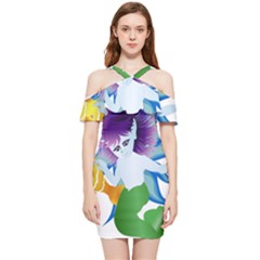 Mermaid Fantasy Undersea Merman Shoulder Frill Bodycon Summer Dress by Salman4z