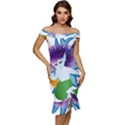 Mermaid Fantasy Undersea Merman Off Shoulder Ruffle Split Hem Bodycon Dress View1