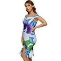 Mermaid Fantasy Undersea Merman Off Shoulder Ruffle Split Hem Bodycon Dress View2