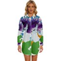 Mermaid Fantasy Undersea Merman Womens Long Sleeve Shirt Dress View1