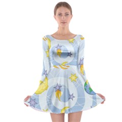 Science Fiction Outer Space Long Sleeve Skater Dress by Salman4z