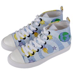 Science Fiction Outer Space Women s Mid-top Canvas Sneakers by Salman4z